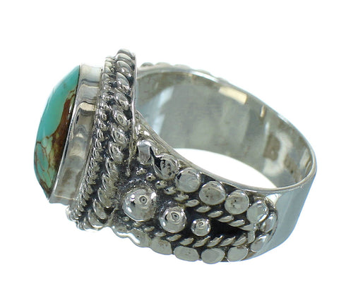 Turquoise And Genuine Sterling Silver Southwest Jewelry Ring Size 4-1/2 RX87575