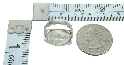 Turquoise And Authentic Sterling Silver Jewelry Ring Size 7-1/2 RX87648