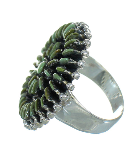 Sterling Silver Southwest Turquoise Needlepoint Ring Size 7-1/2 QX87083