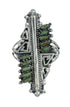 Turquoise Silver Southwest Water Wave Needlepoint Ring Size 4-3/4 QX87091