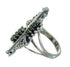 Turquoise Silver Southwest Water Wave Needlepoint Ring Size 4-3/4 QX87091