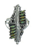 Turquoise Silver Southwestern Water Wave Needlepoint Ring Size 5-1/2 QX87099