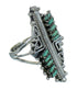 Turquoise Southwestern Silver Water Wave Needlepoint Ring Size 6-1/4 QX87109