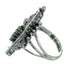 Silver Turquoise Southwest Water Wave Needlepoint Ring Size 5-1/4 QX87134