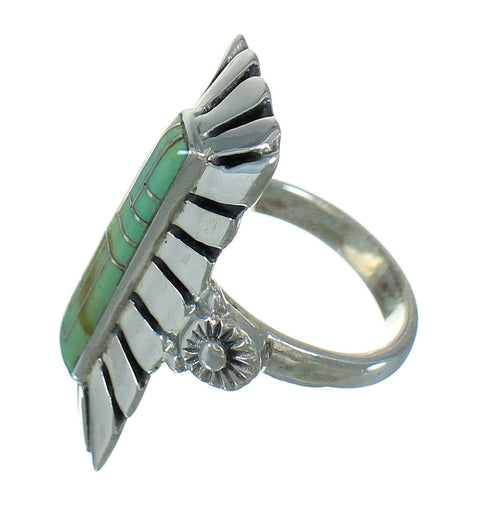 Turquoise Authentic Sterling Silver Ring Size 4-1/2 AX89336