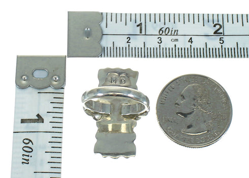 Turquoise Inlay Authentic Sterling Silver Ring Size 7-1/2 AX89342