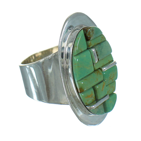 Turquoise Authentic Sterling Silver Southwest Ring Size 8 AX89391
