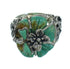 Southwest Turquoise Sterling Silver Flower Dragonfly Ring Size 4-3/4 RX88088