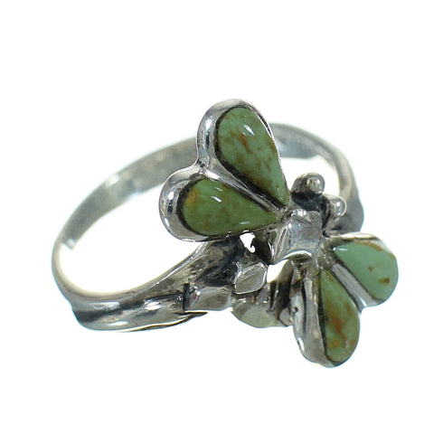 Southwest Dragonfly Sterling Silver Turquoise Ring Size 7-3/4 RX88141