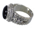 Sterling Silver And Jet Southwestern Jewelry Ring Size 8 RX88231