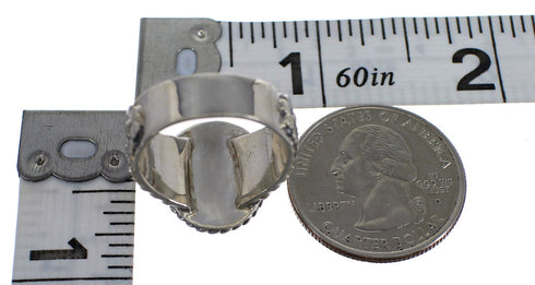 Genuine Sterling Silver And Jet Southwest Jewelry Ring Size 5-1/4 RX88225