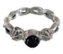 Jet Authentic Sterling Silver Southwest Jewelry Ring Size 7-1/4 RX88337