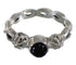 Authentic Sterling Silver And Jet Ring Size 8 RX88343
