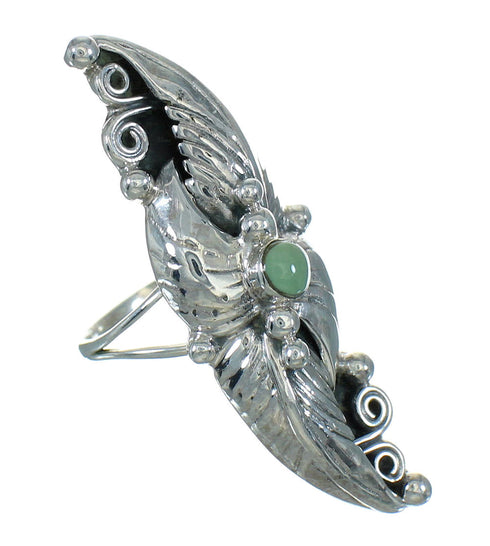 Genuine Sterling Silver Southwestern Turquoise Ring Size 5-1/2 AX90423