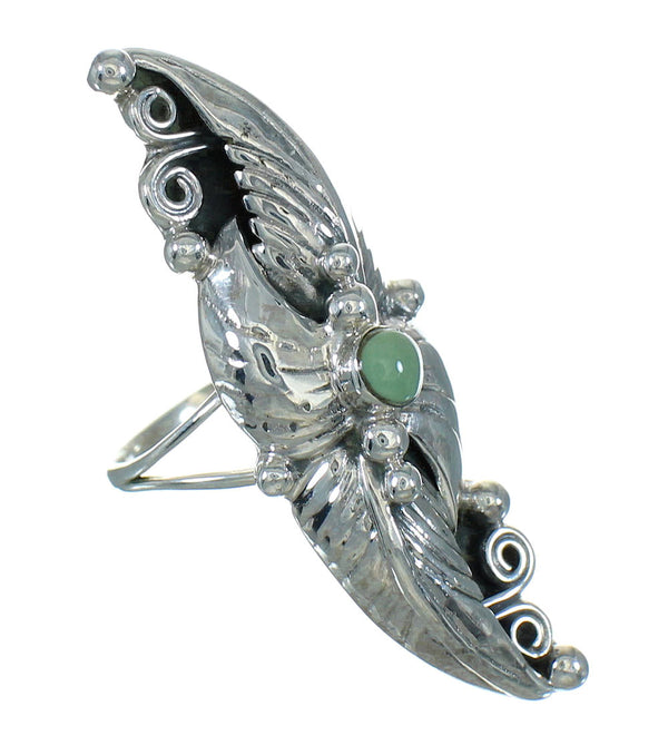 Genuine Sterling Silver Southwestern Turquoise Ring Size 5-1/2 AX90423