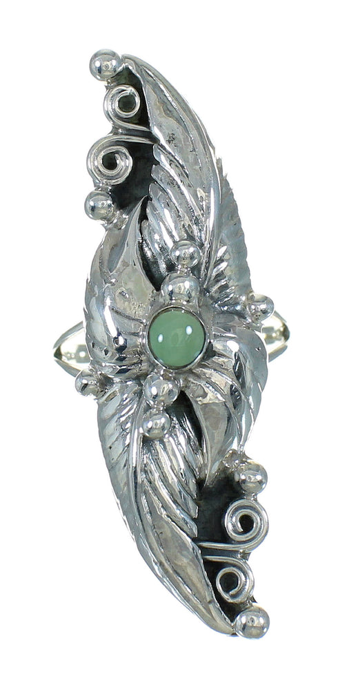 Genuine Sterling Silver Southwestern Turquoise Ring Size 5-1/2 AX90423