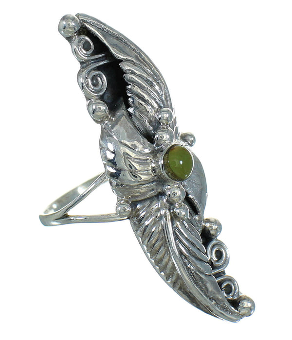 Genuine Sterling Silver Turquoise Southwestern Ring Size 8-1/2 AX90427