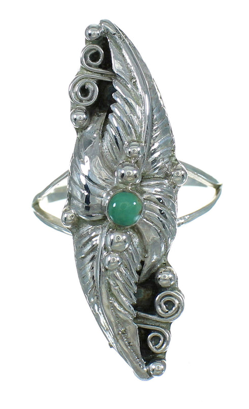 Turquoise Genuine Sterling Silver Southwestern Ring Size 5-1/4 AX90448