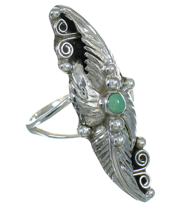 Turquoise Silver Southwest Jewelry Ring Size 7-1/4 AX90455