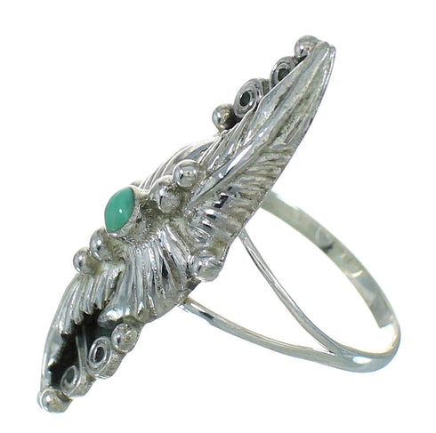 Southwest Turquoise Sterling Silver Jewelry Ring Size 5-3/4 AX90462