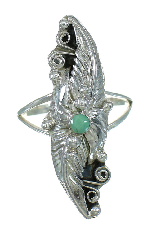 Southwestern Turquoise Jewelry Sterling Silver Ring Size 8 AX90464