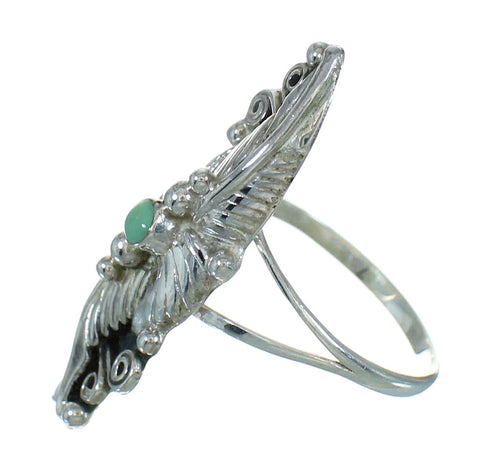 Southwestern Turquoise Jewelry Sterling Silver Ring Size 8 AX90464