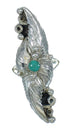 Southwestern Genuine Sterling Silver Jewelry Turquoise Ring Size 7 AX90482