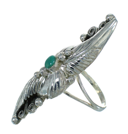Authentic Sterling Silver Jewelry Southwest Turquoise Ring Size 5-3/4 AX90531