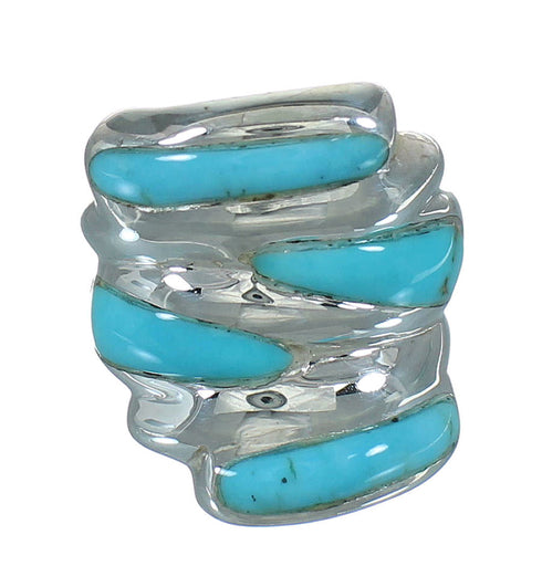 Genuine Sterling Silver Turquoise Jewelry Ring Size 5-3/4 FX91724