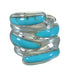 Genuine Sterling Silver Turquoise Ring Size 4-3/4 FX91743