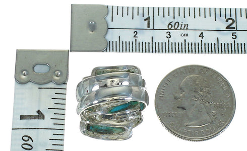 Authentic Sterling Silver Turquoise Inlay Ring Size 4-1/2 FX91738