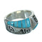 Genuine Sterling Silver Turquoise Water Wave Ring Size 8-1/4 FX91770