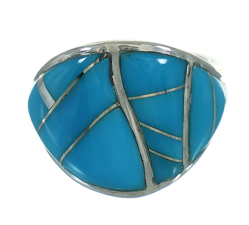 Genuine Sterling Silver Turquoise Ring Size 5-3/4 FX91788