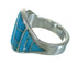 Authentic Sterling Silver Turquoise Inlay Ring Size 6-1/2 FX91790