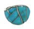 Turquoise Inlay Sterling Silver Jewelry Ring Size 5-1/4 FX91801
