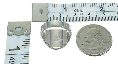 Turquoise Inlay Sterling Silver Jewelry Ring Size 5-1/4 FX91801