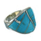Authentic Sterling Silver Turquoise Inlay Ring Size 4-1/2 FX91806