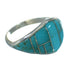 Sterling Silver Turquoise Inlay Ring Size 5-1/4 FX91816