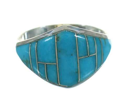 Genuine Sterling Silver Turquoise Jewelry Ring Size 6 FX91825