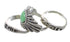 Turquoise Southwest Silver Stackable Ring Set Size 5 AX87341