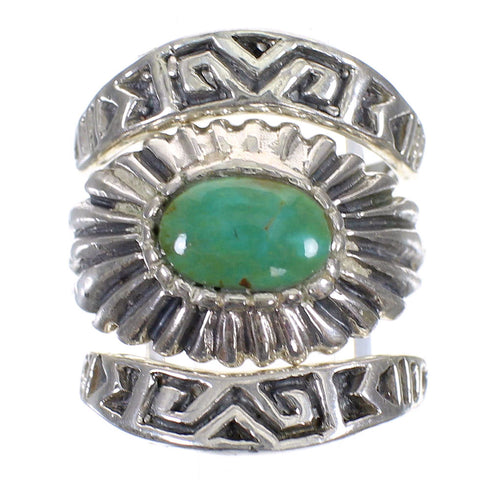 Silver Southwestern Turquoise Stackable Ring Set Size 5-1/2 AX87346