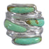 Turquoise Inlay Sterling Silver Ring Size 8-1/4 AX87363