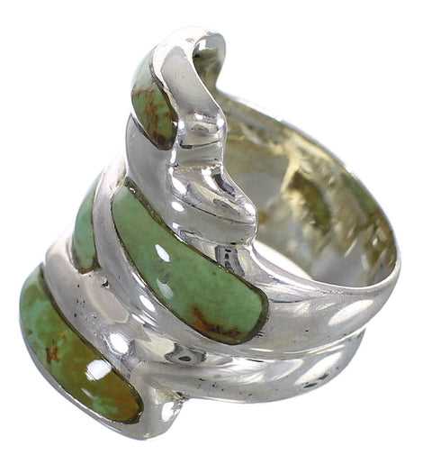 Turquoise Genuine Sterling Silver Southwestern Jewelry Ring Size 5-1/4 AX87371