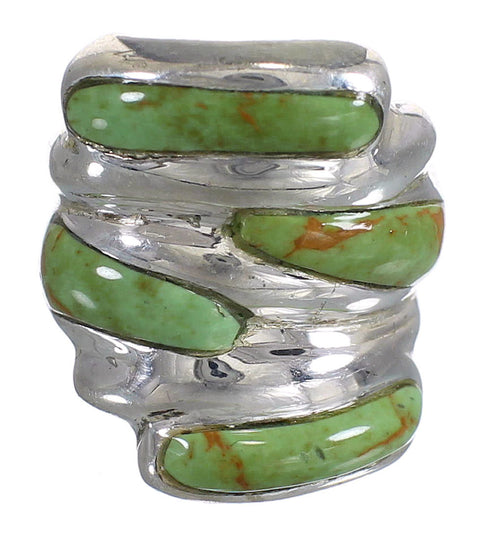 Turquoise Inlay Silver Jewelry Ring Size 4-3/4 AX87375