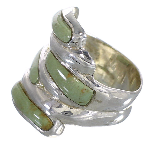 Turquoise Authentic Sterling Silver Jewelry Southwestern Ring Size 4-1/2 AX87379