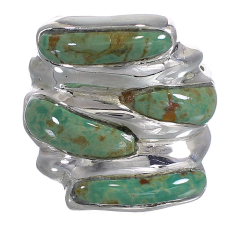 Turquoise Genuine Sterling Silver Southwestern Jewelry Ring Size 7-3/4 AX87385