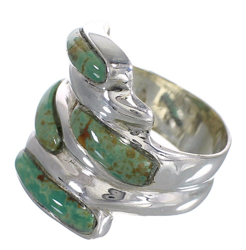 Turquoise Genuine Sterling Silver Southwest Jewelry Ring Size 7-1/2 AX87384
