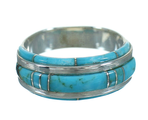 Turquoise Inlay Sterling Silver Jewelry Ring Size 6-3/4 FX91674