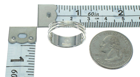 Turquoise Inlay Sterling Silver Ring Size 7-1/2 FX91614