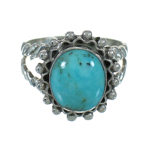 Sterling Silver Southwestern Turquoise Ring Size 5-3/4 QX86003